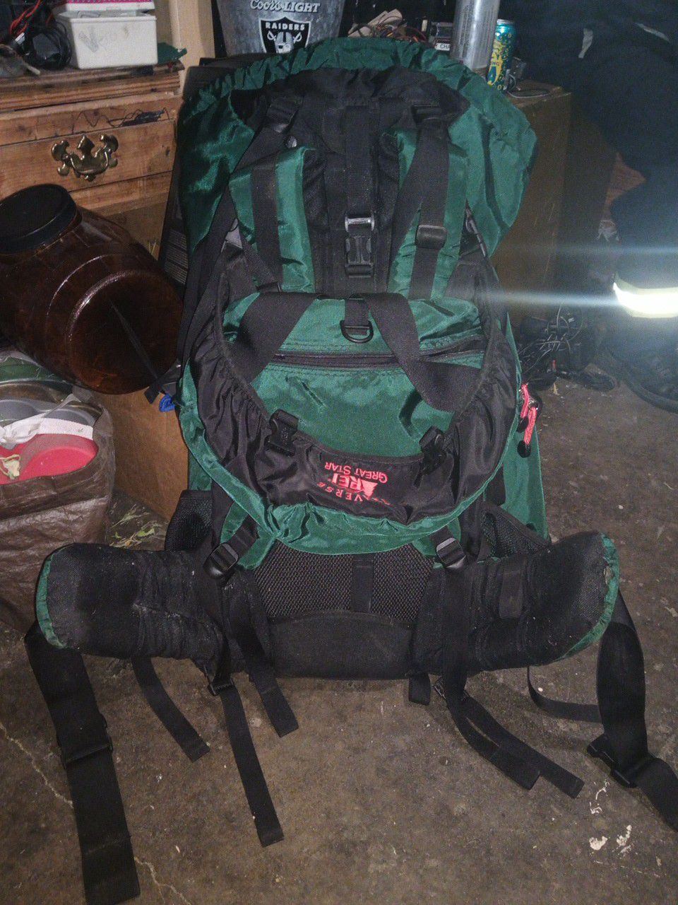 Traverse 65lb hicking backpack with 4 person dome tent lantern and more asking $150