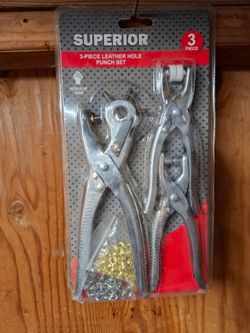 3 piece leather hole punch set