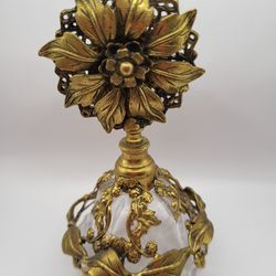 Vintage Matson Gold Ormolu Glass Perfume Bottle 