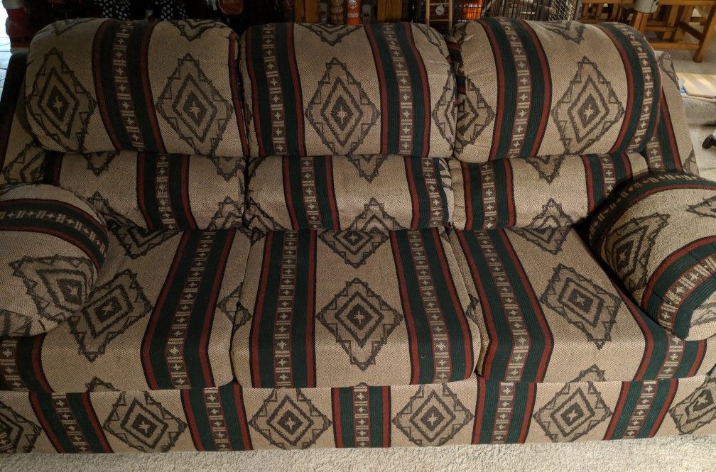 Southwest pattern 3 cushion couch