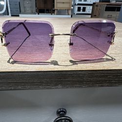 Large Square Shape Purple Sunglasses
