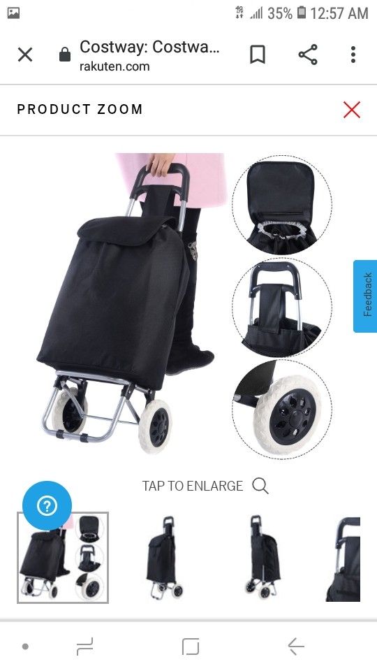 lightweight wheeled trolley push cart bag