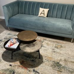 Suede Sofa Modern Couch