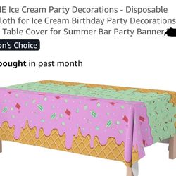 Tablecloth cover party supply Ice cream drip theme birthday