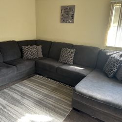 Used Gray Wrap Around Couch