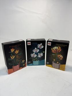 Brick Hamburg Potted Flower Building Sets – 3 Pack
