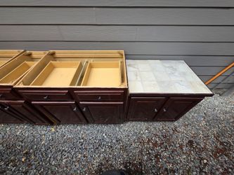 FREE Kitchen Cabinets — Base & Wall Cabinets, Dark Cherry Finish