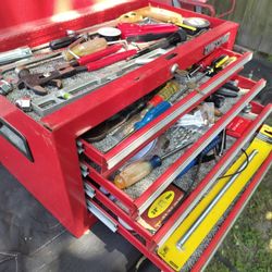 Beast Red Table Tool Box Craftsman Style With Tool In It Loaded 