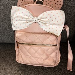 Pink Bowknot Polka Dot Mini Backpack