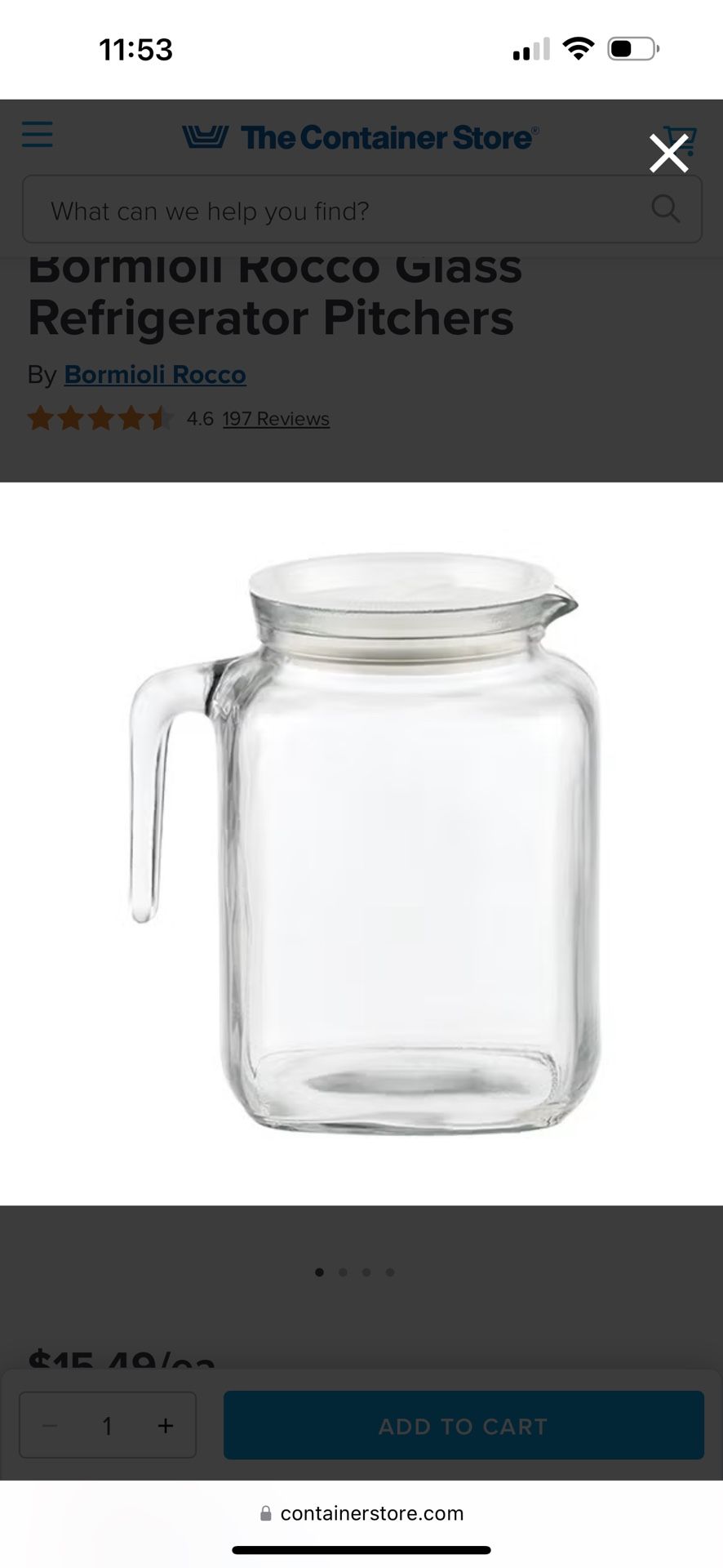 Bormioli Rocco Glass Pitcher