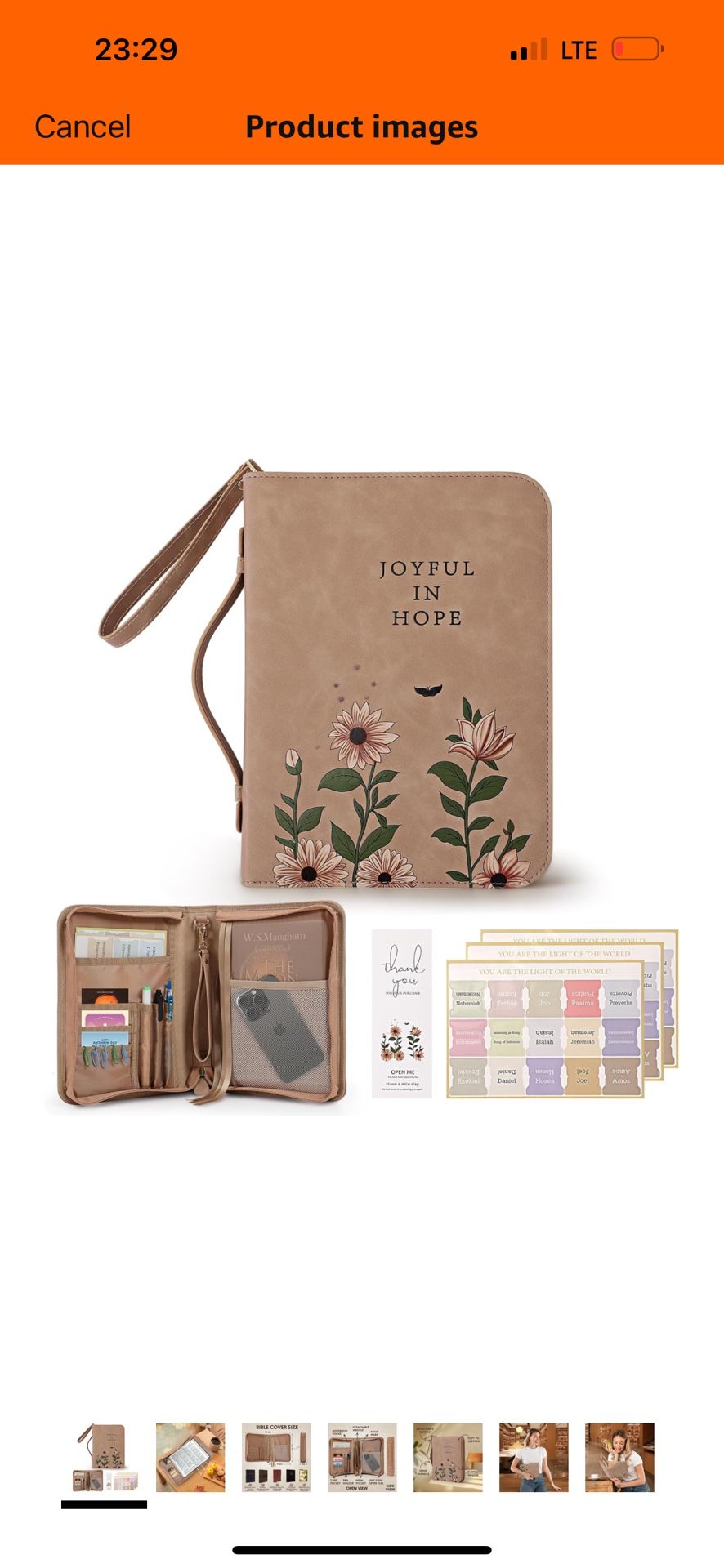 Brand New Bible Cover Case, Premium Bible Case, Leather Carrying Book Case with Handle&Zippered Pocket for Standard Size Bible and Bible Accessorie