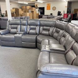 New Gray Recliner Sectional Couch Only  $50 Down Payment 