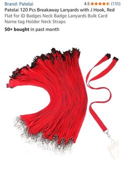 Patelai 120-Pack Red Breakaway Lanyards with J Hook