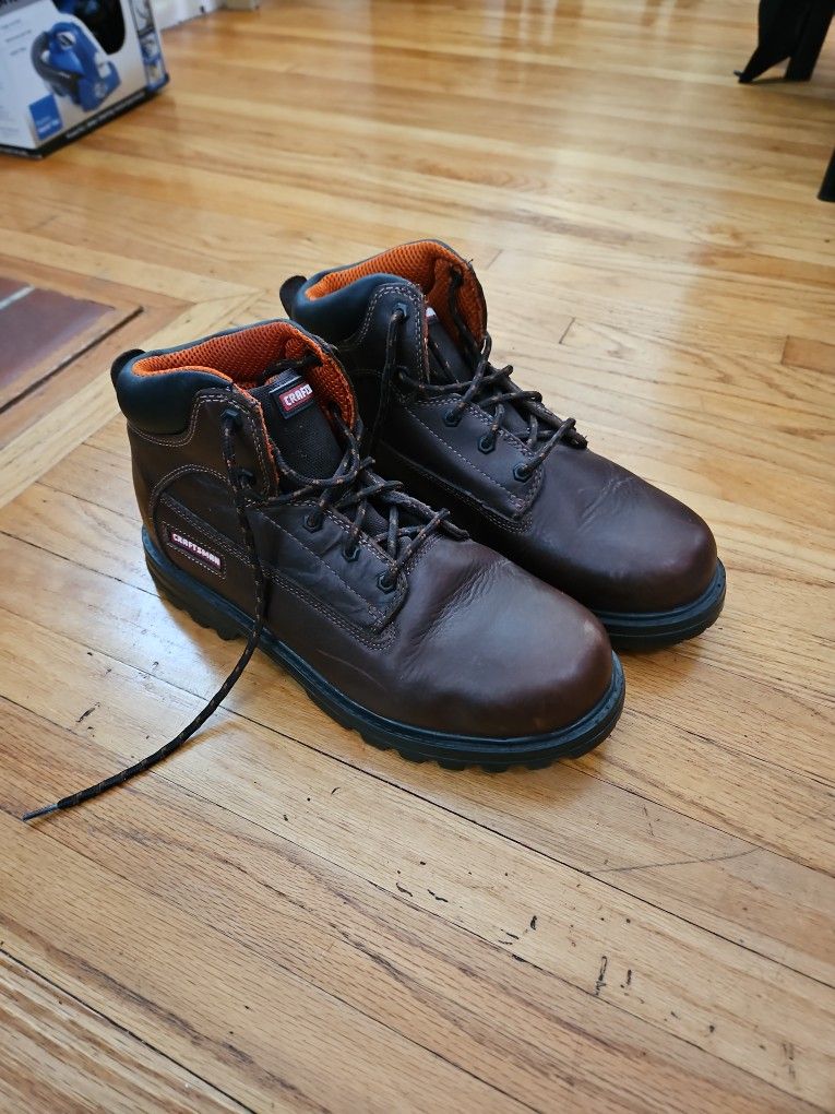 Brown Leather Mens Craftsman Boots Size 12