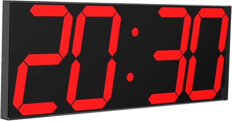 CHKOSDA Large LED Digital Wall Clock 6" Numbers Remote Timer Dimmer Calendar Red