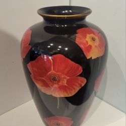 Decorative Ceramic Poppy Vase, 12" Tall-PLEASE READ DESCRIPTION 