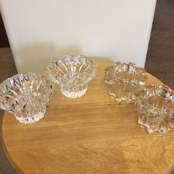 2 Sets Of Crystal Reims Candle Holders 