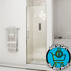 DreamLine Unidoor Chrome 23-in W x 72-in H Frameless Hinged Shower Door