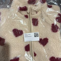 H&M Teddy Fleece Jacket - Light beige/hearts - Kids | H&M 