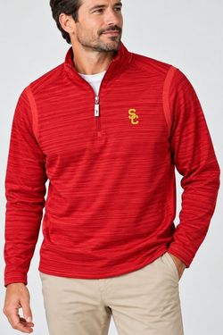 Tommy Bahama USC Trojans IslandZone 1/4 Zip Pullover Men's XL Red Shirt