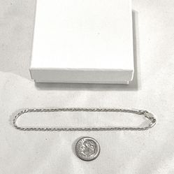 Brand New Solid Silver 8-1/2” Rope Style Bracelet. 