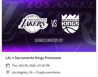 Preseason : Los Angeles Lakers vs Sacramento Kings