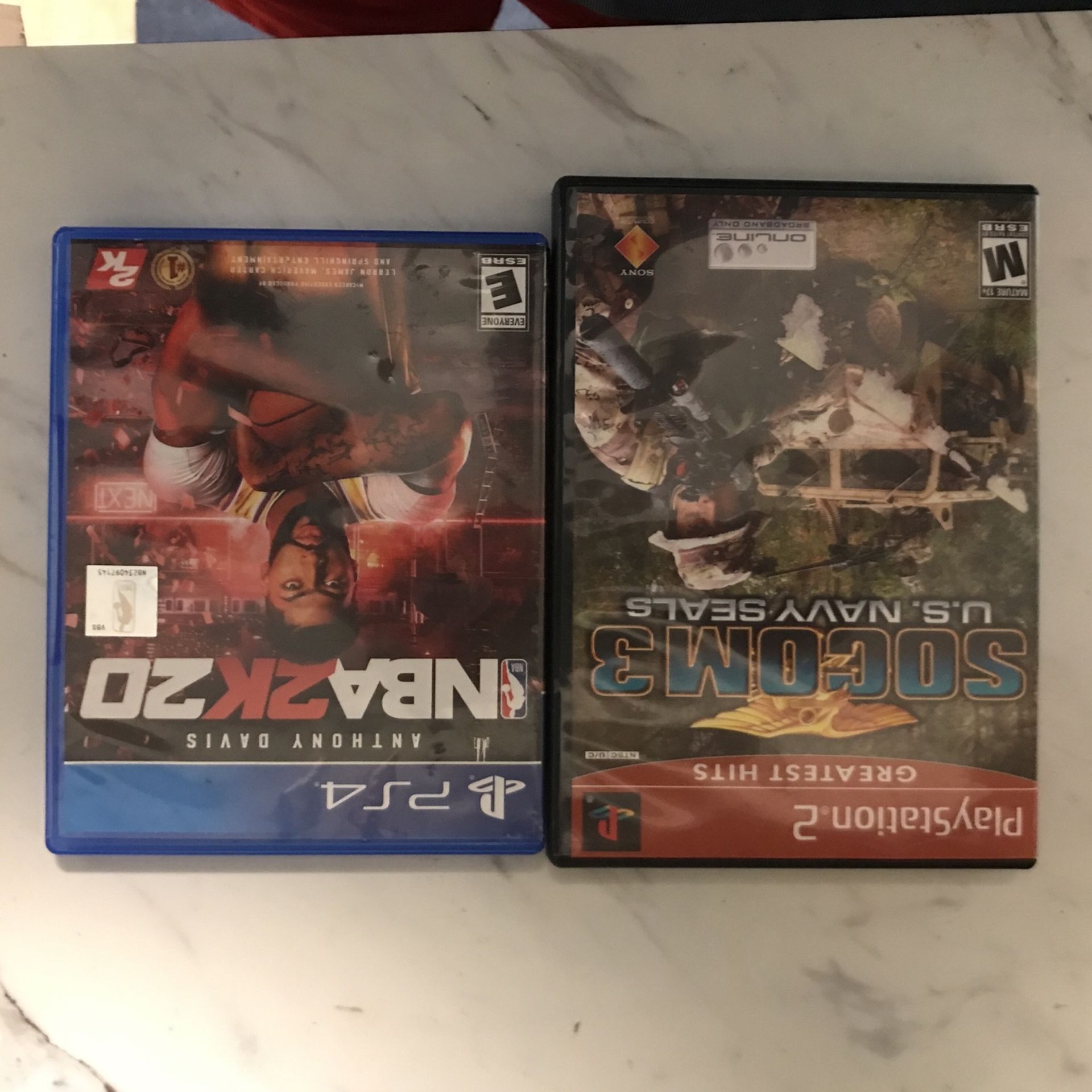 NBA 2k20 PS4 &  Socom Navy Seals Ps2 $5 Dollars Each