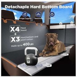 FURTIME Dog Car Seat Cover for Back Seat, Upgraded PU Leather Back Seat Ext