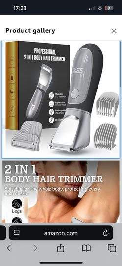 NIPOO Bikini Trimmer for Women Men, 2 in 1 Electric Razors Shaver, IPX7 Waterproof Body Hair Trimmer with Mirror, LED Light & Display, Painless Pubic 