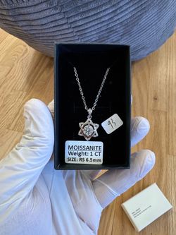 NEW 1 CT Moissanite Necklace – 925 Sterling Silver