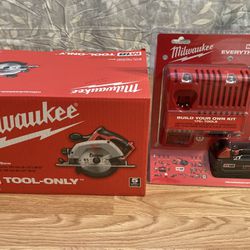 FREE MILWAUKEE M18 BATTERY & CHARGER INCLUDED 🔥🔥🔥.   BRAND NEW SEALED MILWAUKEE M18 CIRCULAR SAW WITH MILWAUKEE BATTERY.  🔋🔋🔋🌟🌟