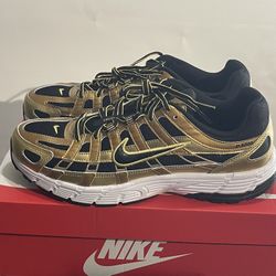 Nike P-6000 Running Shoes Black Metallic Infinite Gold HQ3030-700 Mens Size 9.5