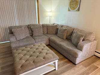 Ashley sectional with ottoman