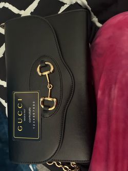 gucci horsebit 1955 leather chain wallet bag black