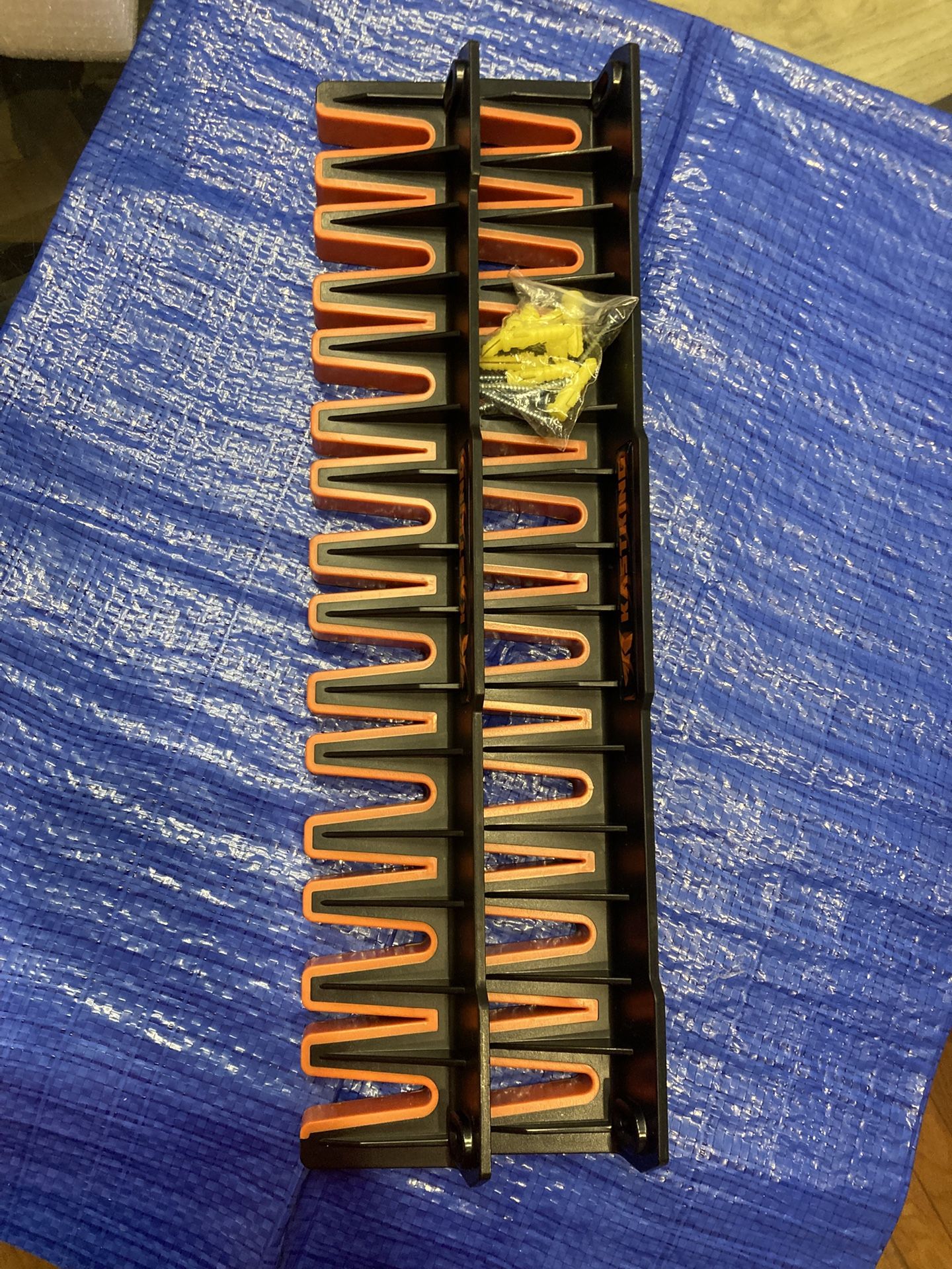 KastKing V15HD Heavy Duty Vertical Fishing Rod Holder – Wall Mounted Fishing Rod Rack, Store 15 Large Rods or Fishing Rod Combos in 18 Inches, Great F