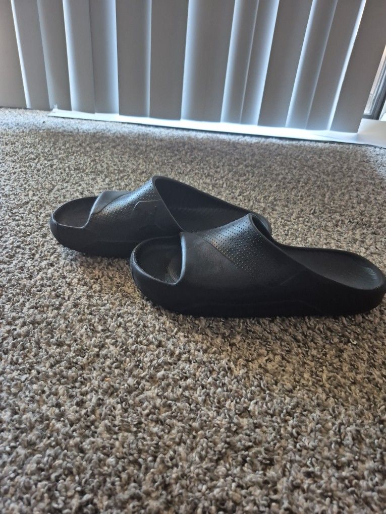 Black Jordan Brand Slippers