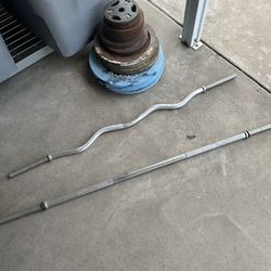 Old school weights and  curl bars