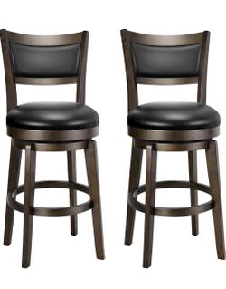 Swivel Bar Stools with Back – Set of 2