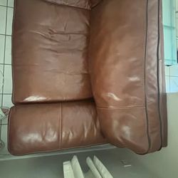 Brown Leather Sofa - 3-Seater