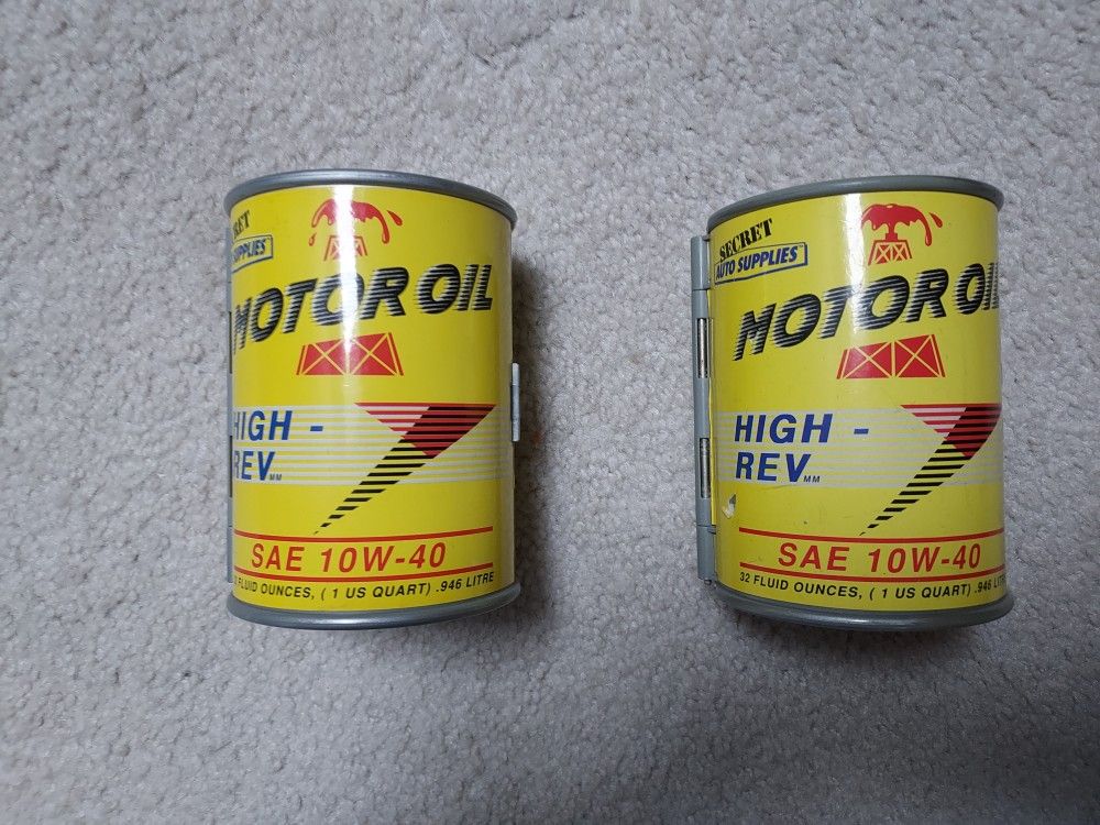 (2) Micro Machine Motor Oil containers that turn into tune up stations.