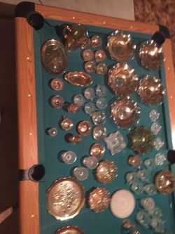 Pieces of antique glassware ..... a lot of carnival glass