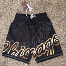 Mitchell & Ness NBA Big Face 4.0 Bulls Hardwood Classics Shorts Black Gold M