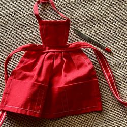 Barbie "What's Cooking" Red Apron with Utensil- By Mattel 1960"s 