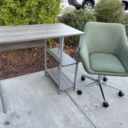 Gray Modern Desk and Chair Furniture Great Condition 