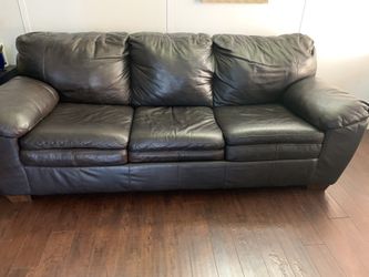 Leather sofa bed