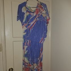 Blue Maxi Dress Off Shoulder