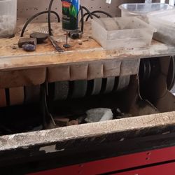 Lapidary machine with bench.