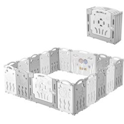 Extra Large Baby Playpen white and gray NEW indoor outdoor kids safety playpen portable Baby Infant