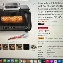 Indoor Grill Air Fryer Combo. 
