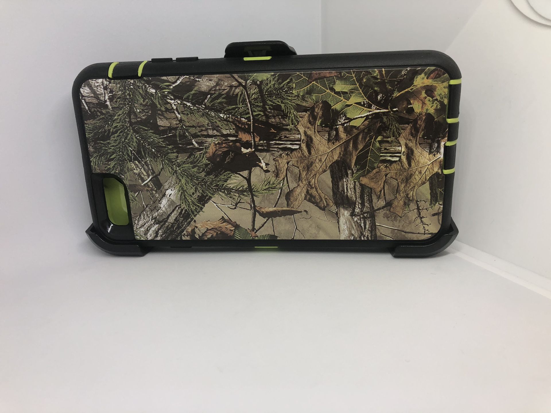 For iPhone 6 Plus / 6s plus green tree camouflage belt clip case